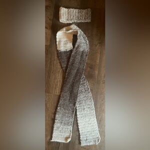 Elegant Knit Scarf and Headband Set in browns and cream. New without tags.